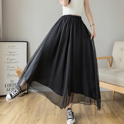Minimalist Elegant High Waist Belly Contracting Black Wide Leg Pants