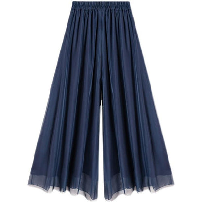 Minimalist Elegant High Waist Belly Contracting Black Wide Leg Pants