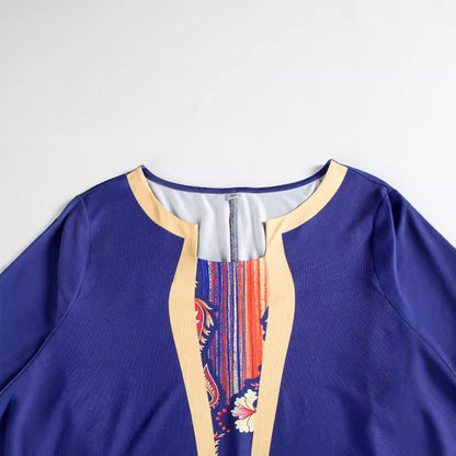 Printed Slim Fit Casual Plus Size Dress