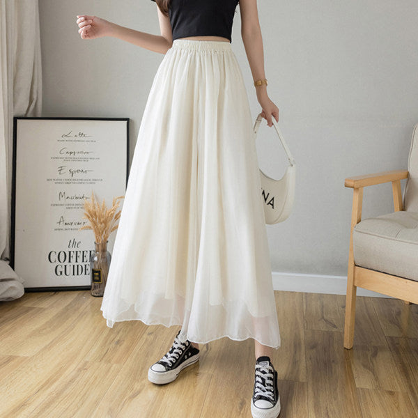 Minimalist Elegant High Waist Belly Contracting Black Wide Leg Pants