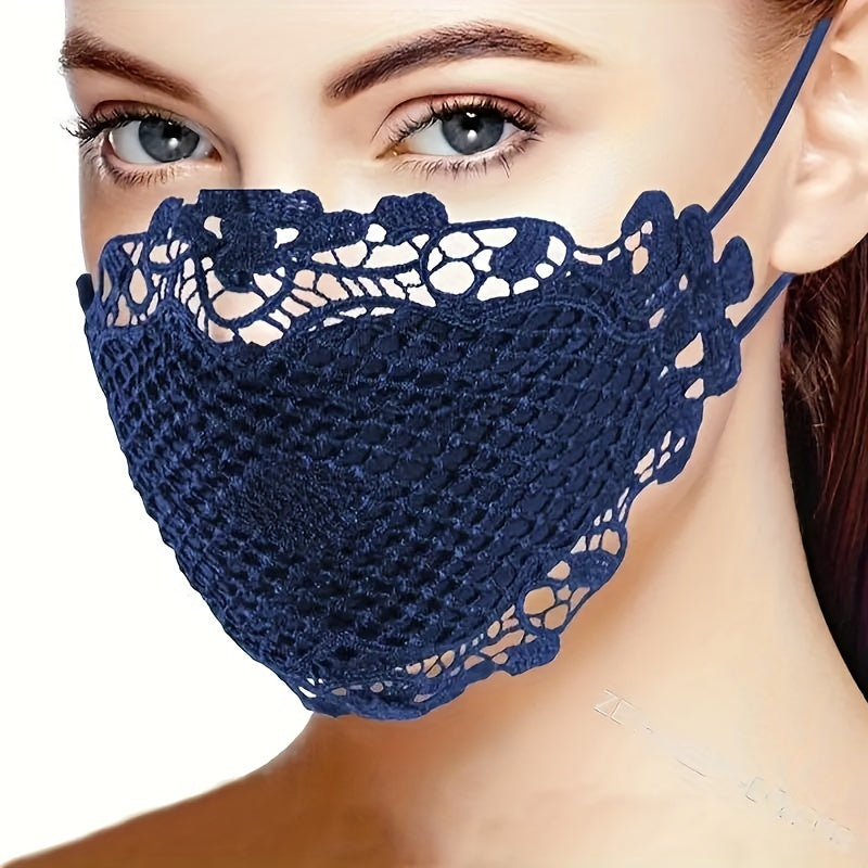 6 Pcs Sexy Lace Face Mask For Women- Adjustable Ear Loops- Cute, Sexy Washable And Reusable